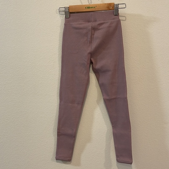 NWT size 7 Zara Girls Mauve Label Detailed Ribbed Leggings! - Picture 8 of 10